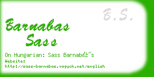 barnabas sass business card